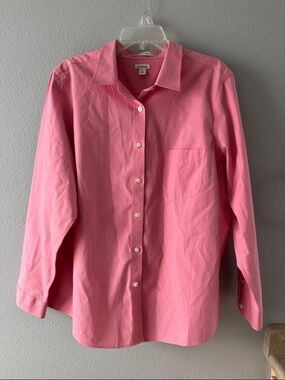 LL Bean- Pink Cotton Button-Up Shirt-Wrinkle Free-SZ 2X-NWOT
